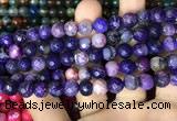 CAA2996 15 inches 8mm faceted round fire crackle agate beads wholesale