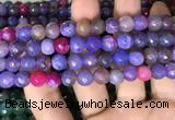 CAA3003 15 inches 8mm faceted round fire crackle agate beads wholesale