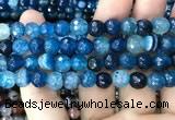 CAA3009 15 inches 8mm faceted round fire crackle agate beads wholesale