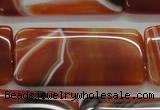 CAA301 15.5 inches 25*50mm rectangle red line agate gemstone beads