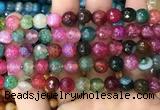 CAA3010 15 inches 8mm faceted round fire crackle agate beads wholesale