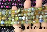 CAA3011 15 inches 8mm faceted round fire crackle agate beads wholesale