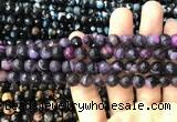 CAA3015 15 inches 8mm faceted round fire crackle agate beads wholesale