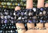 CAA3016 15 inches 8mm faceted round fire crackle agate beads wholesale