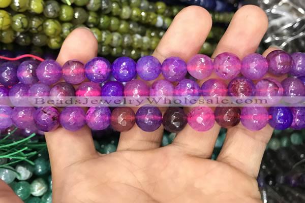 CAA3043 15 inches 10mm faceted round fire crackle agate beads wholesale