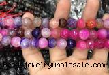 CAA3051 15 inches 10mm faceted round fire crackle agate beads wholesale