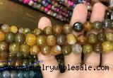 CAA3053 15 inches 10mm faceted round fire crackle agate beads wholesale