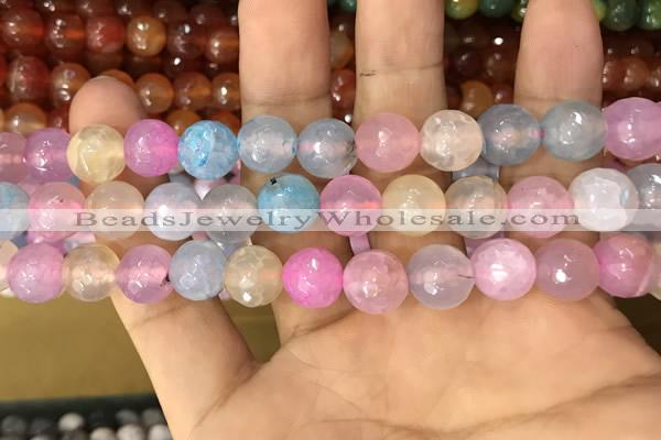 CAA3058 15 inches 10mm faceted round fire crackle agate beads wholesale