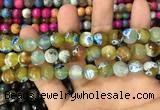 CAA3062 15 inches 10mm faceted round fire crackle agate beads wholesale