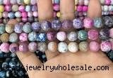 CAA3065 15 inches 10mm faceted round fire crackle agate beads wholesale