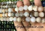 CAA3072 15 inches 10mm faceted round fire crackle agate beads wholesale