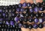 CAA3095 15 inches 10mm faceted round fire crackle agate beads wholesale