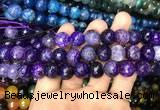 CAA3134 15 inches 12mm faceted round fire crackle agate beads wholesale