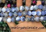 CAA3145 15 inches 12mm faceted round fire crackle agate beads wholesale