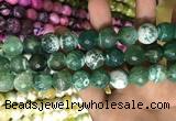 CAA3184 15 inches 14mm faceted round fire crackle agate beads wholesale