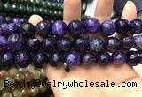 CAA3202 15 inches 14mm faceted round fire crackle agate beads wholesale