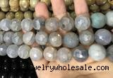 CAA3232 15 inches 16mm faceted round fire crackle agate beads wholesale