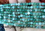 CAA3255 15 inches 4mm faceted round line agate beads wholesale