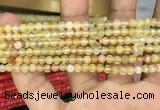 CAA3262 15 inches 4mm faceted round agate beads wholesale