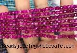 CAA3263 15 inches 4mm faceted round agate beads wholesale