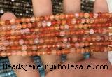 CAA3264 15 inches 4mm faceted round agate beads wholesale