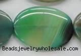 CAA329 15.5 inches 30*40mm oval green line agate beads