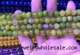 CAA3332 15 inches 8mm faceted round agate beads wholesale