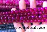 CAA3334 15 inches 8mm faceted round agate beads wholesale