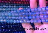 CAA3335 15 inches 8mm faceted round agate beads wholesale