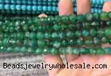 CAA3341 15 inches 8mm faceted round agate beads wholesale