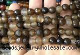 CAA3349 15 inches 8mm faceted round agate beads wholesale