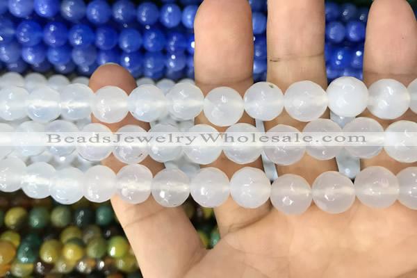 CAA3360 15 inches 10mm faceted round agate beads wholesale