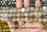 CAA3364 15 inches 10mm faceted round agate beads wholesale