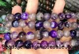 CAA3370 15 inches 10mm faceted round agate beads wholesale