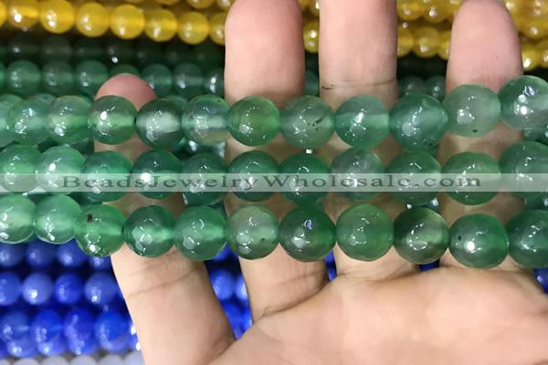 CAA3373 15 inches 10mm faceted round agate beads wholesale