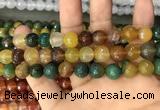 CAA3377 15 inches 10mm faceted round agate beads wholesale