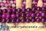 CAA3401 15 inches 12mm faceted round agate beads wholesale