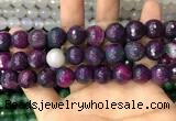 CAA3403 15 inches 12mm faceted round agate beads wholesale