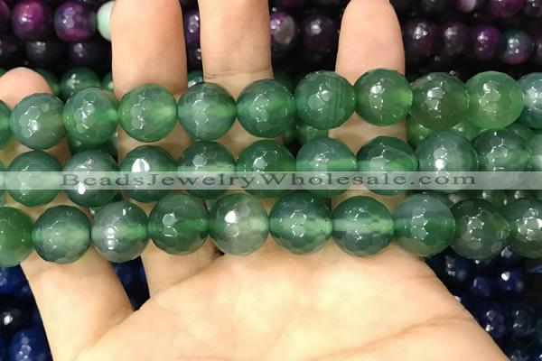 CAA3406 15 inches 12mm faceted round agate beads wholesale