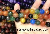 CAA3413 15 inches 12mm faceted round agate beads wholesale