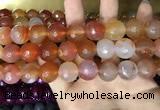 CAA3422 15 inches 14mm faceted round agate beads wholesale