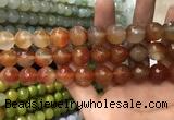 CAA3423 15 inches 14mm faceted round agate beads wholesale