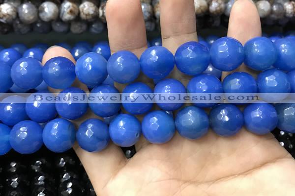 CAA3435 15 inches 14mm faceted round agate beads wholesale