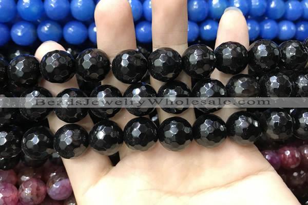 CAA3437 15 inches 14mm faceted round agate beads wholesale