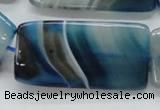 CAA344 15.5 inches 25*50mm rectangle blue line agate beads