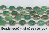 CAA3526 7.5 inches 13*18mm faceted oval grass agate beads