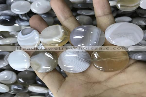 CAA3568 15.5 inches 22*30mm oval grey Botswana agate beads