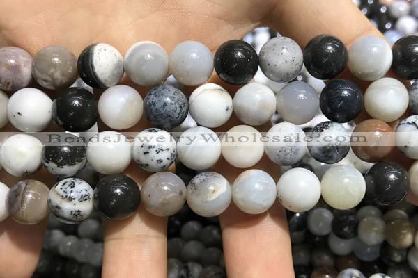 CAA3578 15.5 inches 10mm round parral dendrite agate beads