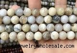 CAA3585 15.5 inches 12mm round ocean fossil agate beads wholesale