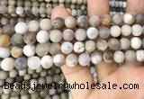 CAA3588 15.5 inches 8mm round matte ocean fossil agate beads